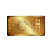 Free Ticket Admit One Birthday Party  Etiket (Voorkant)