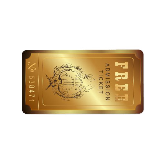 Free Ticket Admit One Birthday Party  Etiket (Voorkant)