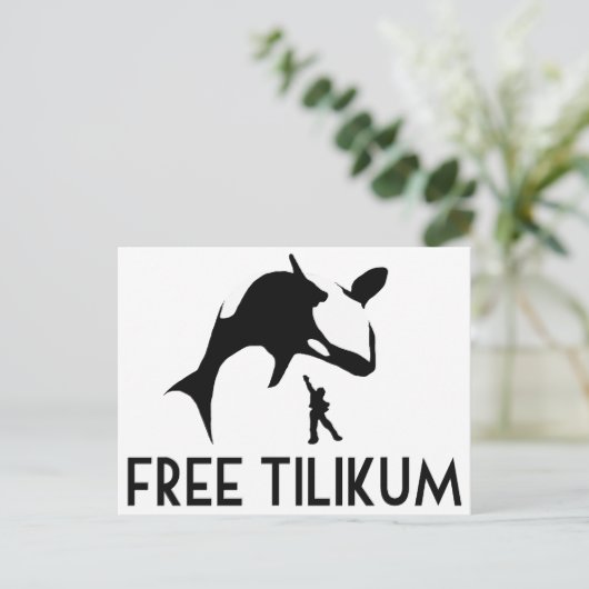 Free Tilikum Save the Orca Killer Whale Briefkaart (Staand voorkant)