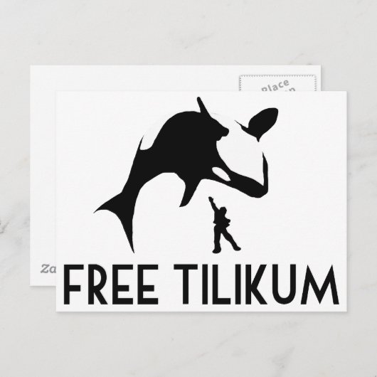Free Tilikum Save the Orca Killer Whale Briefkaart (Voorkant / Achterkant)