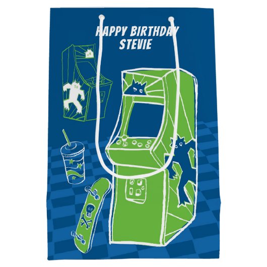 Free Time Arcade Medium Gift Bag Medium Cadeauzakje (Achterkant)