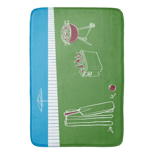 Free TIme Cricket Bath Mat (Voorkant Verticaal)