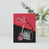 Free Time Rock Briefkaart (Staand voorkant)