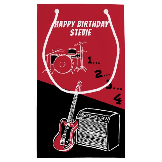 Free Time Rock Small Gift Bag Klein Cadeauzakje (Achterkant)