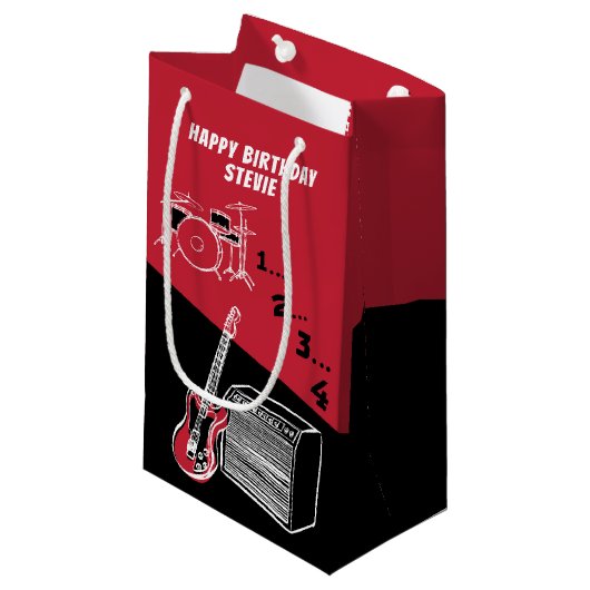 Free Time Rock Small Gift Bag Klein Cadeauzakje (Voorkant Gekanteld)