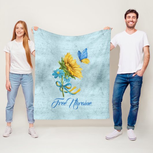 Free Ukraine Sunflower & Butterfly Fleece Deken (In situ)