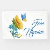 Free Ukraine Sunflower & Butterfly Spandoek (Horizontaal)