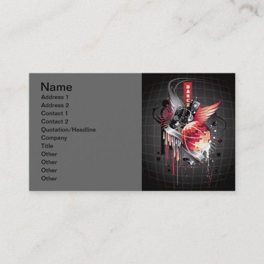 Free Vector Musical Theme Trend Visitekaartje (Voorkant)