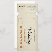 Free Vintage bruiloft Ticket Kaart (Voorkant / Achterkant)