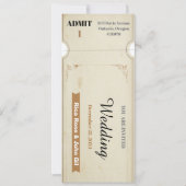 Free Vintage bruiloft Ticket Kaart (Voorkant)