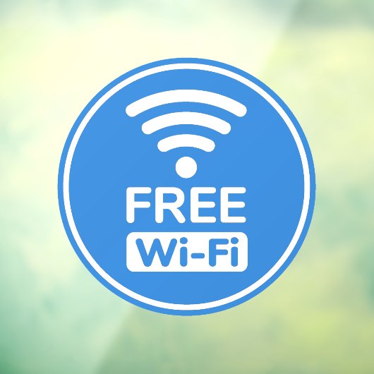 Free Wi-Fi Window Cling Raamsticker (Vel 3)