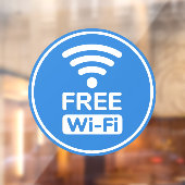 Free Wi-Fi Window Cling Raamsticker (Vel 2)