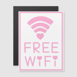 "FREE WIFI" in roze Magnetische Uitnodiging