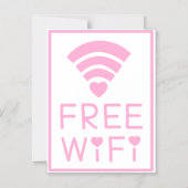 "FREE WIFI" in roze Magnetische Uitnodiging (Voorkant)