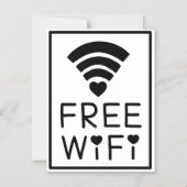 "FREE WIFI" in zwart Magnetische Uitnodiging (Voorkant)