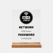 Free WiFi Password Sign | Network Name & Password Acryl Bord (Voorkant)