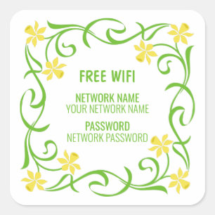 Free Wifi Vierkante Sticker