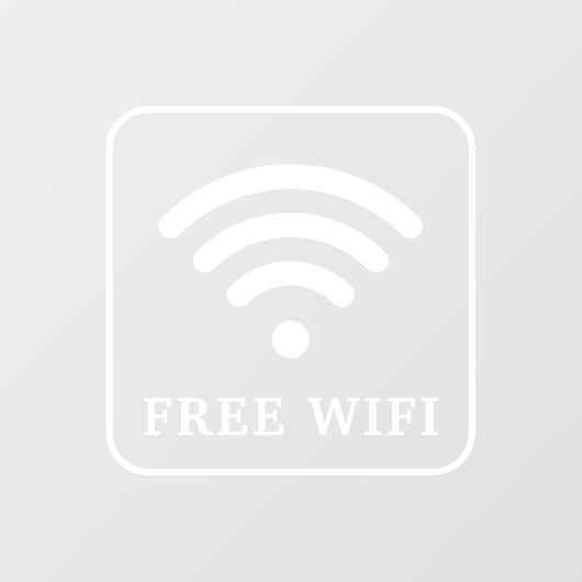 Free Wifi Window Cling Raamsticker (Vel)