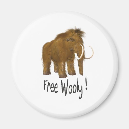 "Free Wooly" Wooly Mammoth Magneet (Voorkant)