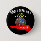 Free World, no to racism Ronde Button 5,7 Cm (Voorkant)