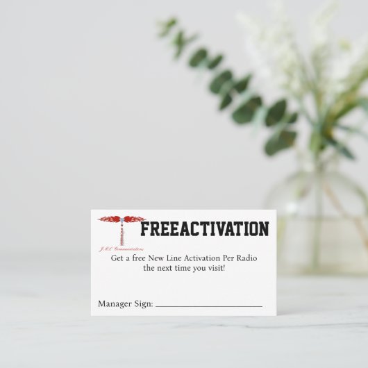 FREEACTIVATION Coupon Visitekaartje (Staand voorkant)