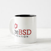 FreeBSD Foundation-Logo Tweekleurige Koffiemok (Voorkant links)