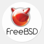 FreeBsd logo Ronde Sticker (Voorkant)
