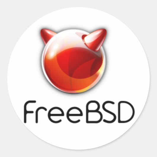 FreeBsd logo Ronde Sticker (Voorkant)