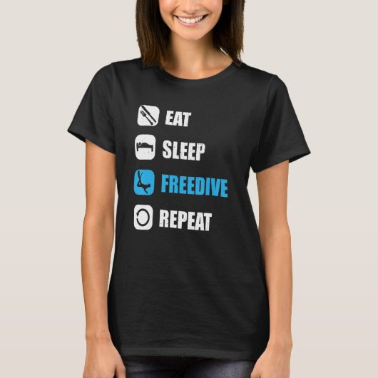 Freediver eat sleep freedive repeat water diving t-shirt (Voorkant)