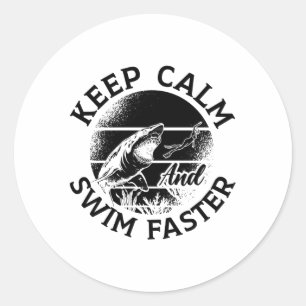 Freediver houdt kalm en snel bewegend ronde sticker