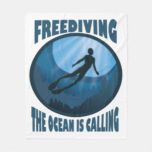 Freediving - de oceaan noemt onderwaterduiker fleece deken