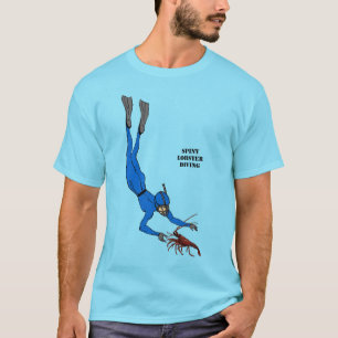 Freediving Diver Het vangen van een Stekelige Kre T-shirt