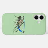 Freediving Diver Kijkend Over Een Gigantische Octo Case-Mate iPhone Case (Achterkant (horizontaal))