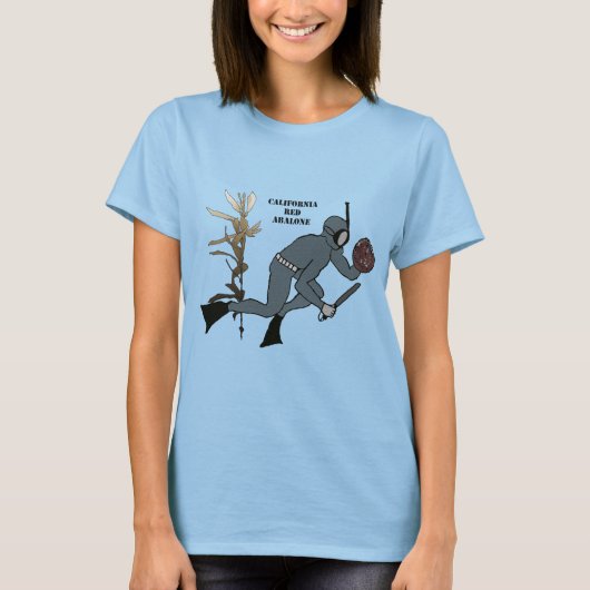  Freediving Diver met Abalone en Kelp URM T-shirt (Voorkant)