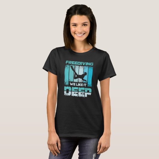 Freediving we like it deep t-shirt (Voorkant volledig)