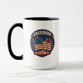 Freedom 1776 American Flag Patriotic Badge Mok