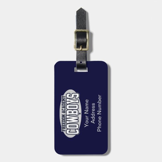 Freedom Academy Cowboys Bagagelabel (Voorkant verticaal)