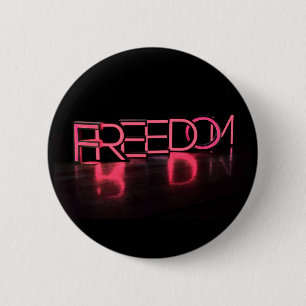FREEDOM America Red Neon USA Ronde Button 5,7 Cm