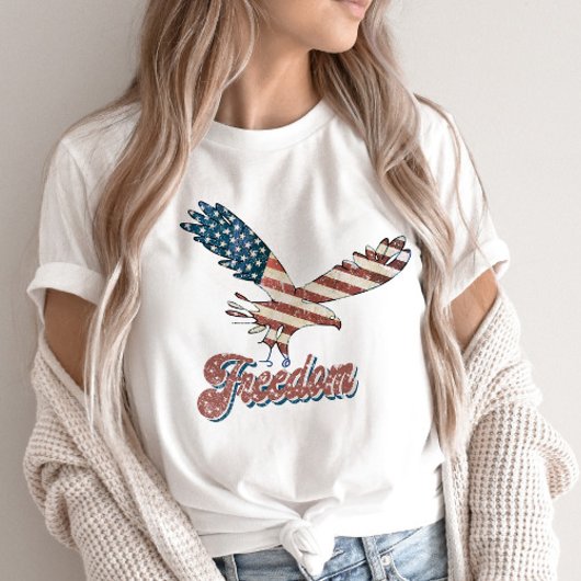 Freedom American Eagle 4 juli Red White Blue T-shirt