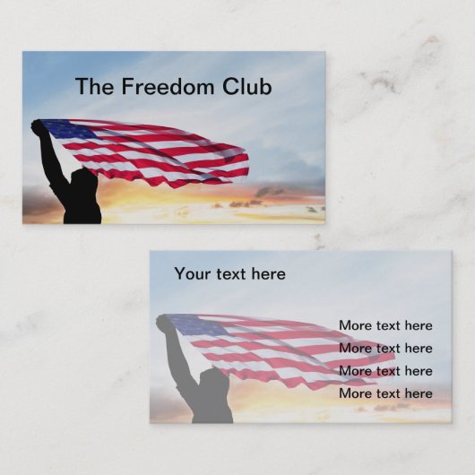 Freedom American Flag Thema Visitekaartje (Voorkant / Achterkant)