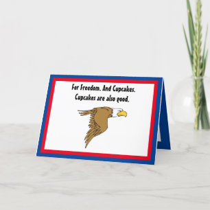 Freedom and Cupcakes Amerikaanse Bald Eagle Cartoo Aankondiging
