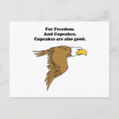 Freedom and Cupcakes Amerikaanse Bald Eagle Cartoo Briefkaart (Voorkant)