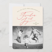 Freedom and Joy Classic Typography Moderne Photo Feestdagenkaart (Voorkant)