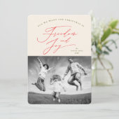 Freedom and Joy Classic Typography Moderne Photo Feestdagenkaart (Staand voorkant)