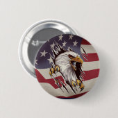Freedom Bald Eagle Amerikaanse vlag Button (Voorkant /achterkant)