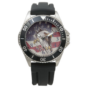 Freedom Bald Eagle Amerikaanse vlag horloge