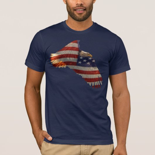 FREEDOM BALD EAGLE & AMERIKAANSE VLAG Mannen Kledi T-shirt (Voorkant)