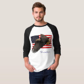 FREEDOM BALD EAGLE & AMERIKAANSE VLAG Mannen Kledi T-shirt (Voorkant volledig)