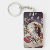 Freedom Bald Eagle Amerikaanse vlag Sleutelhanger (Voorkant)