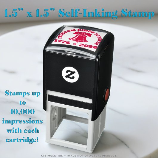 Freedom Bell 1776–2026 School Trodat 4924 Rubber Zelfinktende Stempel